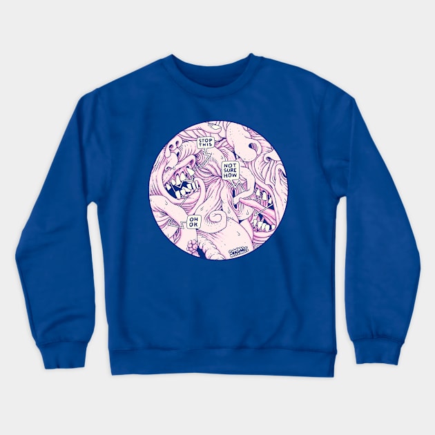 Stop This (Round) Crewneck Sweatshirt by tom af brockbrock